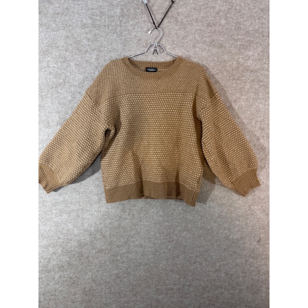 Summersalt Coziest Sweater Womens XL Brown Wool Cashmere Blend Birdseye Knit